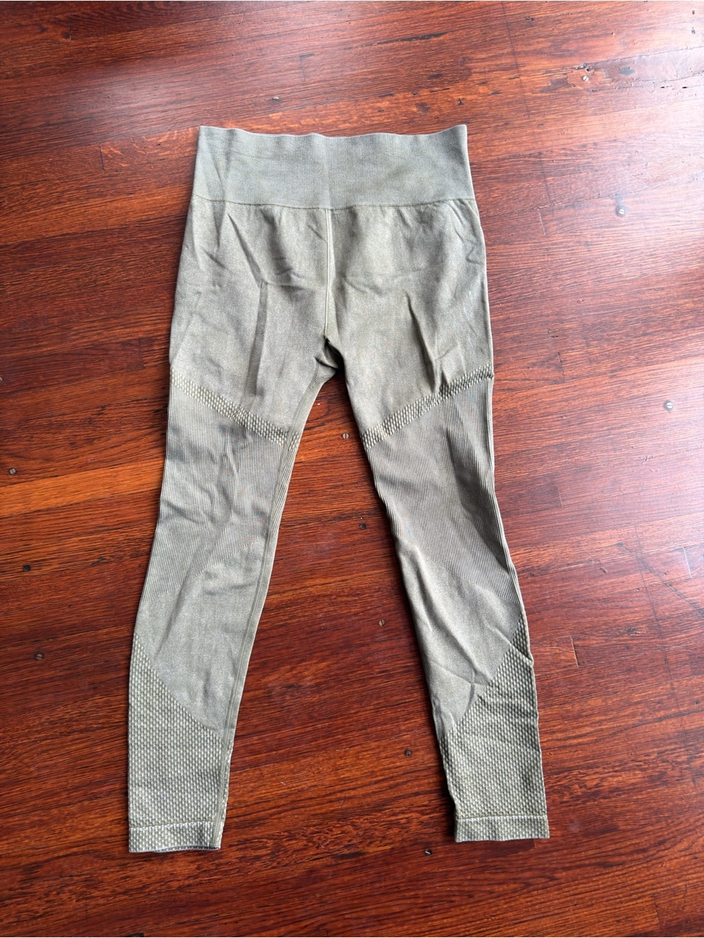 MTA Sport Olive Green High-Waist Textured Leggings